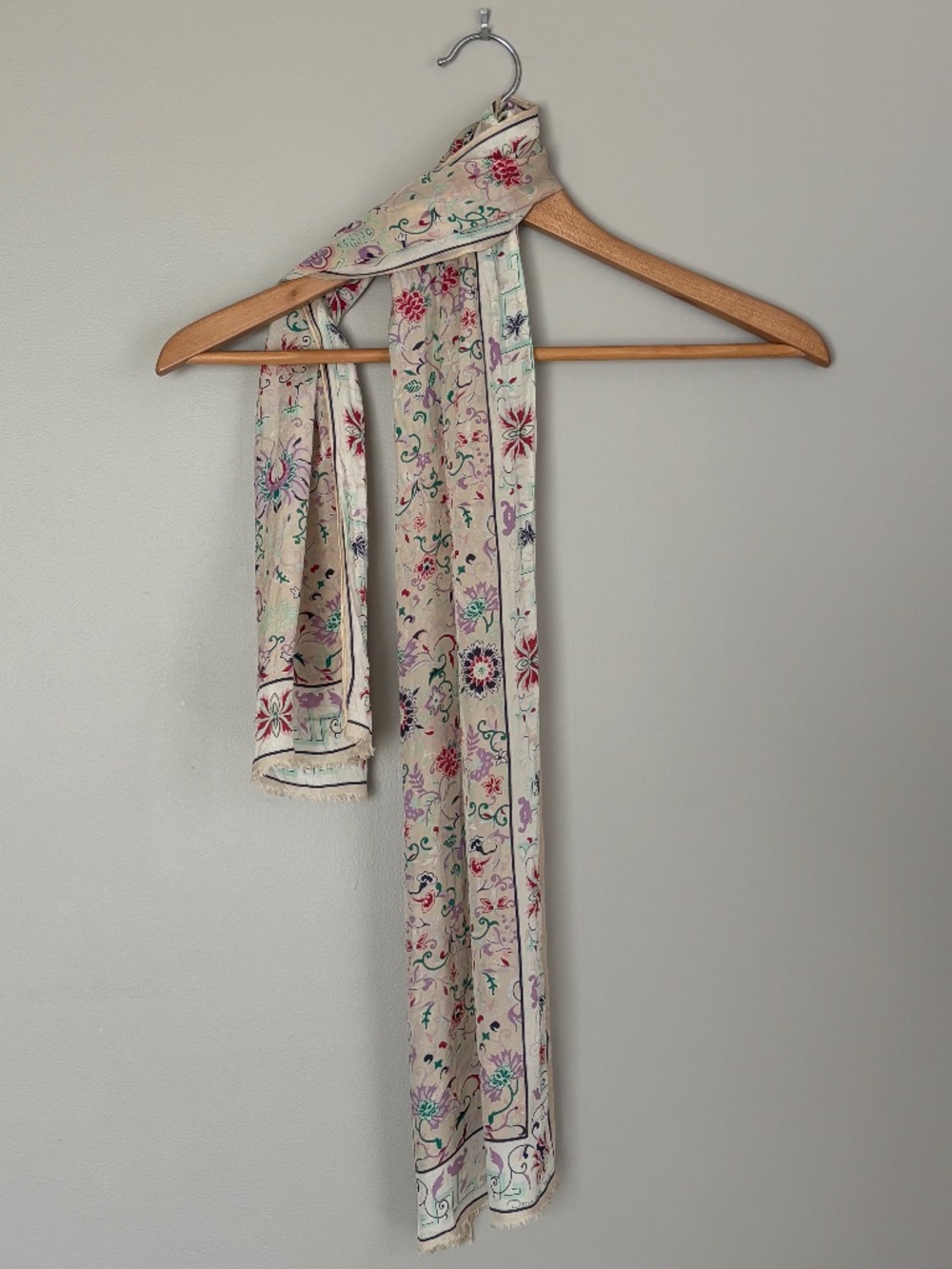 Whimsical vintage silk Oscar de la Renta scarf